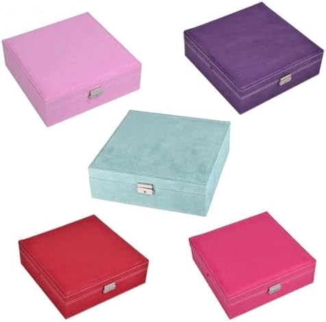 Elegant Double Layer Jewelry Organizer Box for Rings, Necklaces, Earrings & Makeup Accessories - Stylish Storage Solution for Women