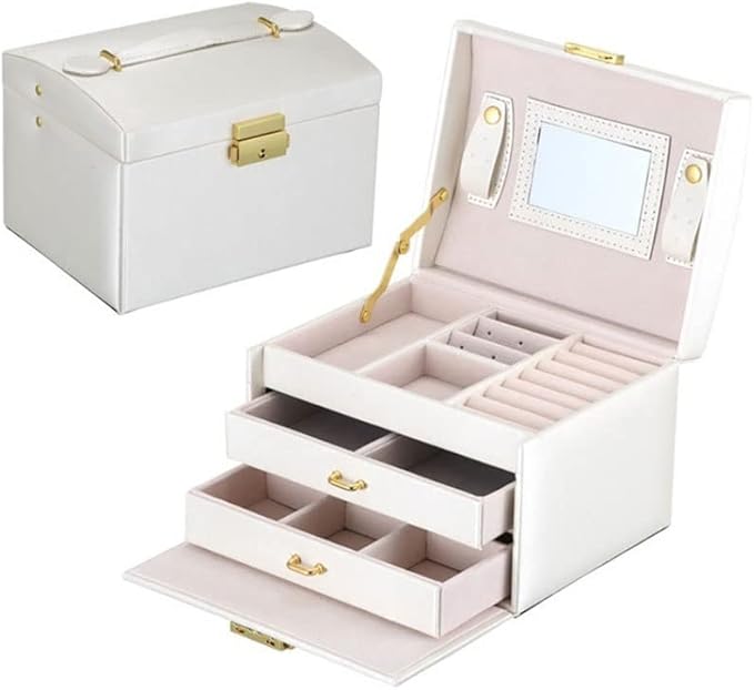 Makeup Organizers Jewelry Storage Box Portable Necklace Earrings Ring Bracelet Watch Bracelet Storage Jewelry Box PU Leather Storage Box Jewelry Case