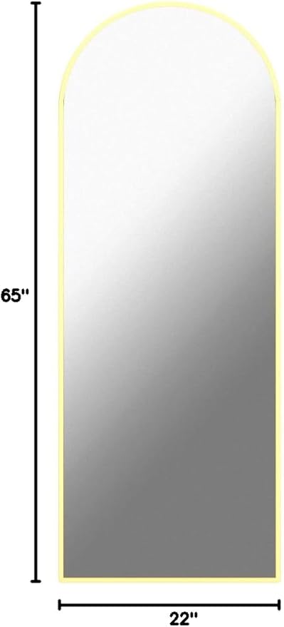 Arched Full Length Mirror 64"x21" Arch Floor Mirror with Stand Large Wall Gold Full Body Mirror Standing Hanging or Leaning Against Wall for Bedroom Entry, Living Room