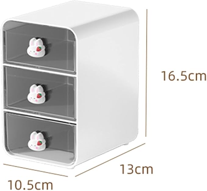 Cosmetic Trays 3 Tiers Makeup Organizer Holder Cosmetic Storage Box, Bathroom Countertop, Desk with Drawers Pink-B