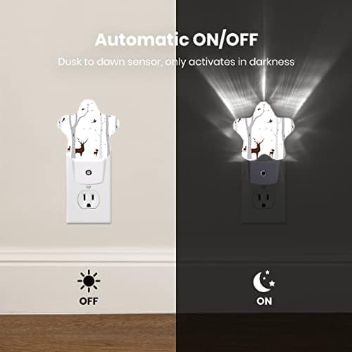 Night Light Plug-in into Wall Dusk to Dawn Smart Sensor White Led Nightlight for Bedroom Bathroom Kitchen Hallway Stairs Energy Efficient Decor Desk Lamp Beach Decor