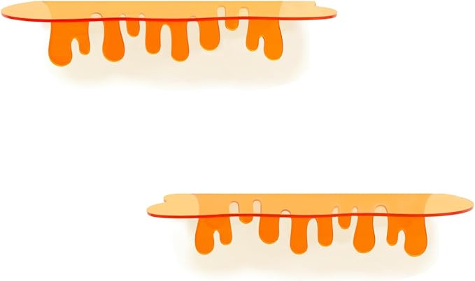 SetGame 2-Pack Acrylic Small Wall Shelves - 12 Inch Floating Shelf for Walls, Home Wall Display Ledges for Storage, Room Décor, Small Album & Items Organizer Display Dripping Wall Decor