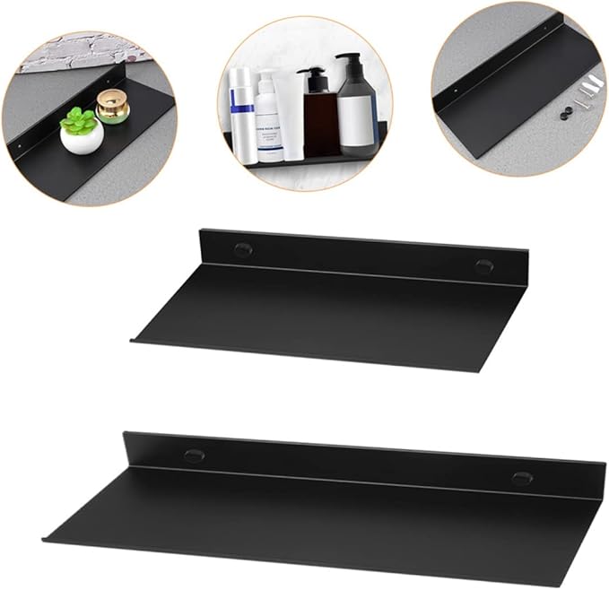 Makeup Organizer Wall-mounted Storage Brackets Toiletry Storage Vase Holders Tissue Box Easy Install Black Multipurpose