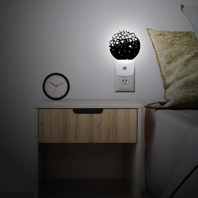 Shiny Diamond Night Light Plug-in Sleep Lamp Led Dusk to Dawn Night Light for Bedroom