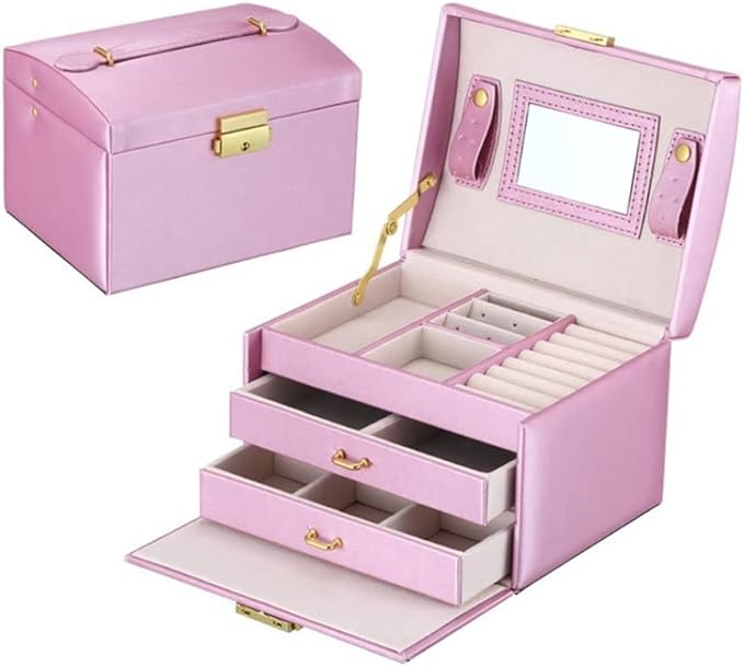 Makeup Organizers Jewelry Storage Box Portable Necklace Earrings Ring Bracelet Watch Bracelet Storage Jewelry Box PU Leather Storage Box Jewelry Case