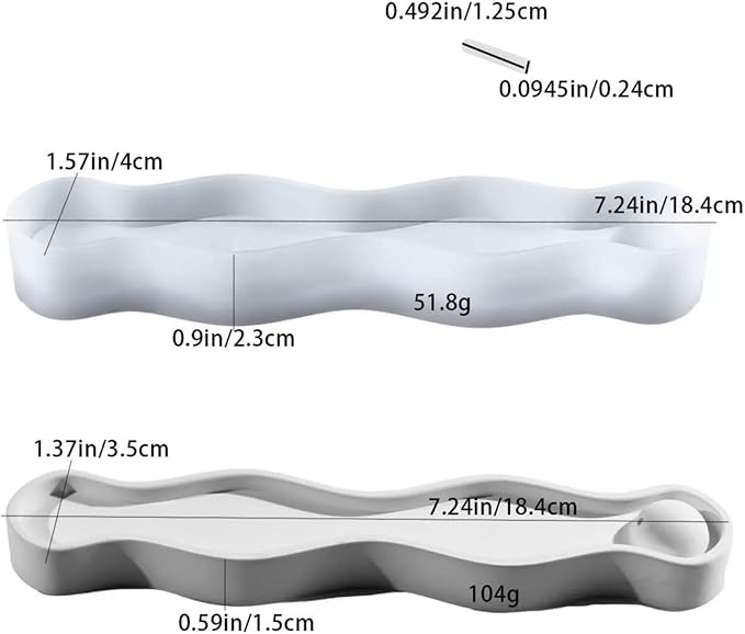 Wave Shaped Incense Holder Resin Mold, Incense Burner Stick Base Mold for Home Office Decor