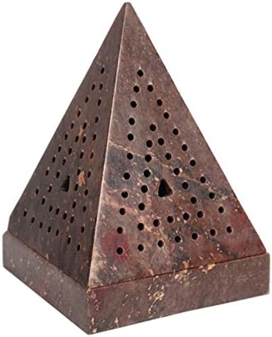 Hosley 5" Soapstone Triangle Pyramid Incense Cone Holder – Large Aromatherapy Burner & Ash Catcher for Incense Cones, Zen, Vastu, Reiki, Chakra Meditation, Spa Gift