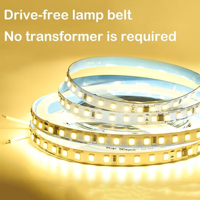 110V LED Strip Lights 120leds/m Flexible LED Tape, No Power Supply Needed (Natural White 4000K, 16.4FT), LED-STL120