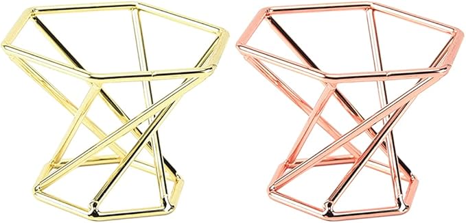 PURPLELILY Metal Display Stand For Crystal Glass Lens Ball Sphere Holder Leg Makeup Sponge Organizer Rack Home Decor Crystal Glass Metal Display Stand, Golden