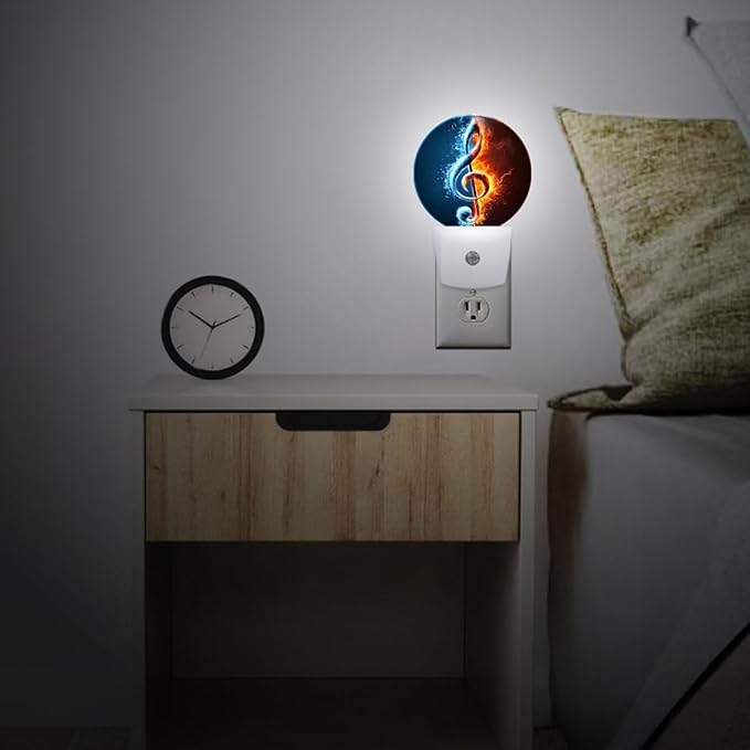 Music Note Night Light Plug-in Sleep Lamp Led Dusk to Dawn Night Light for Bedroom