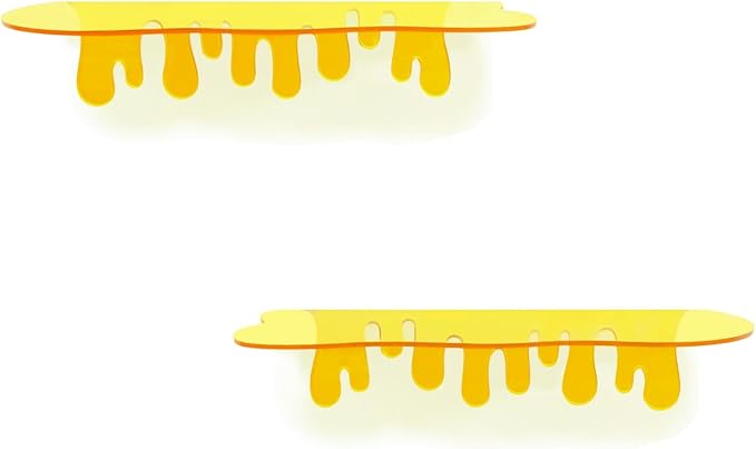 SetGame 2-Pack Acrylic Small Wall Shelves - 12 Inch Floating Shelf for Walls, Home Wall Display Ledges for Storage, Room Décor, Small Album & Items Organizer Display Dripping Wall Decor