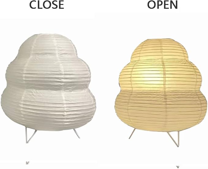 Cute Paper Lamp, Ambient Lighting Lamp, Cozy Accent Side Table Lamp, Small Warm Glow Light for Bedroom Living Room Desk (White, 10inch)