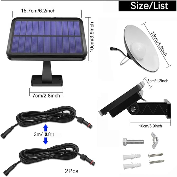 ABZXT Solar Pendant Lights Upgraded Bulb Lights IP65 Waterproof Dusk to Dawn Auto Lamp with Remote Controller for Outdoor Shed Barn Chicken Coop Bullpen Pig Pen Stables Tents etc(Single Lamp)