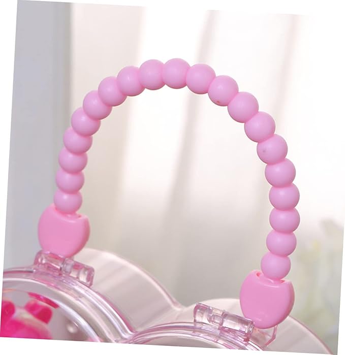 WOONEKY Sink Splash Guard 1pc Ornament Storage Toy Organizer Bins Jewelry Case Heart Shape Storage Case Makeup Suitcase Accessories Pink Heart-Shaped Bow Brooch