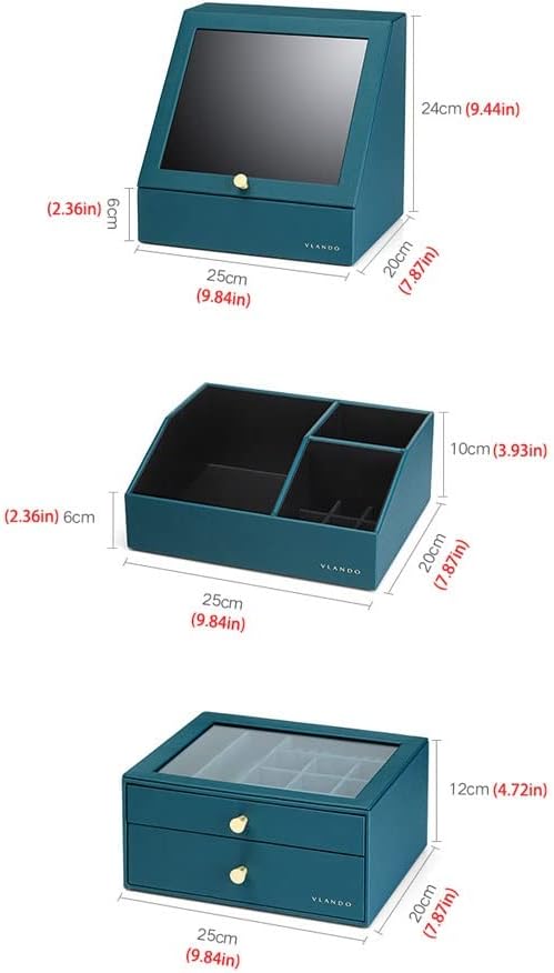 Makeup Organizers Jewelry Box Storage Box Cosmetic Box Ring Earring Necklace Bracelet Storage Box Lining Flocking Jewelry Case (Size : C) (A)