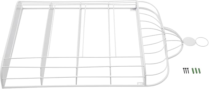 4-Tier Nail Polish Wall Racks 20 * 37 Inch Hold Up to 200 Bottles Birdcage Iron Nail Polish Shelf Organizer Wall Mounted 4 Rows (White)