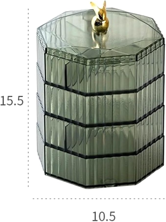 Jewelry Box,Acrylic Jewelry Organizer with Handle, Clear Jewelry Boxes for Women , Make Up Organizer Reusable Easy to Use Green