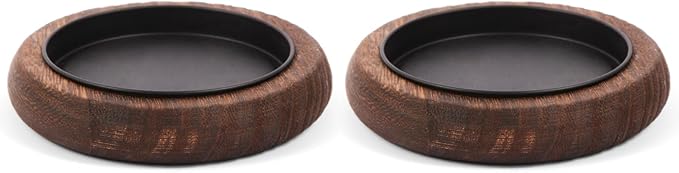 Hatway Wood Candle Holder Farmhouse Decor Wooden Pillar Candles Tray for Table Centerpiece Small Decorative Tray Riser Round Wooden Plate Pedestal Stand for Coffee Table for Christmas Decor Mu-2