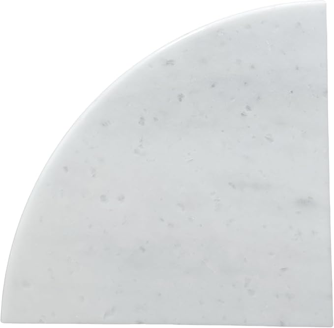 White Marble Corner Shower Shelf, 9 Inch Stone Corner Shelves for Bathroom Wall Mounted Both Sides Polished (1)