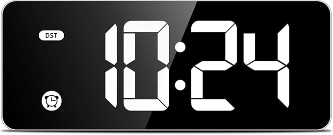 HODIK Alarm Clock for Kids Bedrooms, Small Digital Clock, 4 Dimmable Backlight, 3 Adjustable Volumes with Snooze (White)