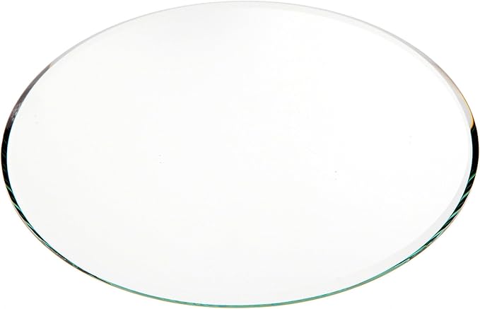 Plymor 6" Round, 3mm Thick Beveled Glass Mirror Circle, Pack of 2