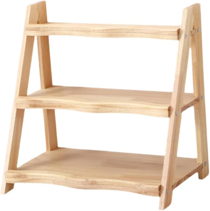 predolo for Display 3 Tier Rustic Rack Organizer Perfume Display Stand for Pantry Countertop Cabinet Lotion Makeup