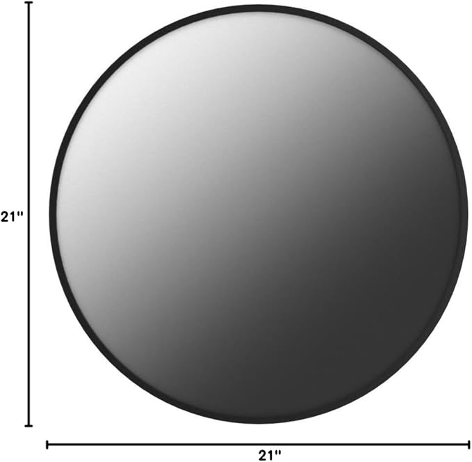 Growsun Black Round Mirror 20 inch Circle Mirror for Bathroom, Vanity, Bedroom, Home Decor