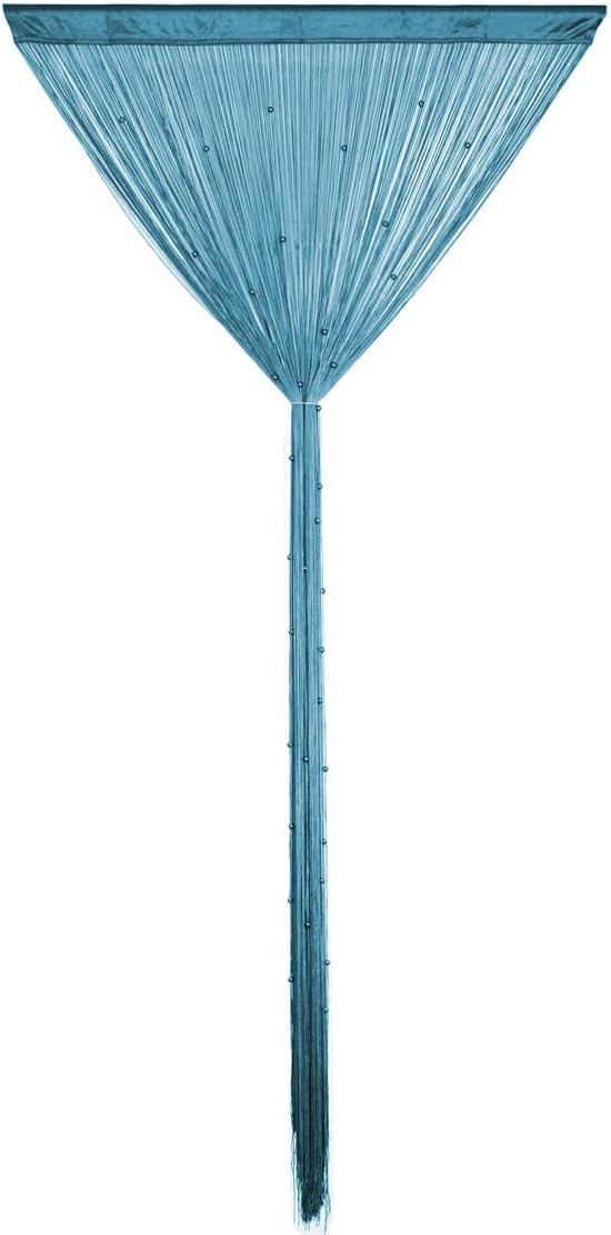 YaoYue Beaded Curtain Door String Curtains for Doorway Tassels Beads Hanging Fringe Hippie Room Divider Window Hallway Entrance Wall Closet Bedroom Privacy Decor (Lake Blue, 100×280cm)