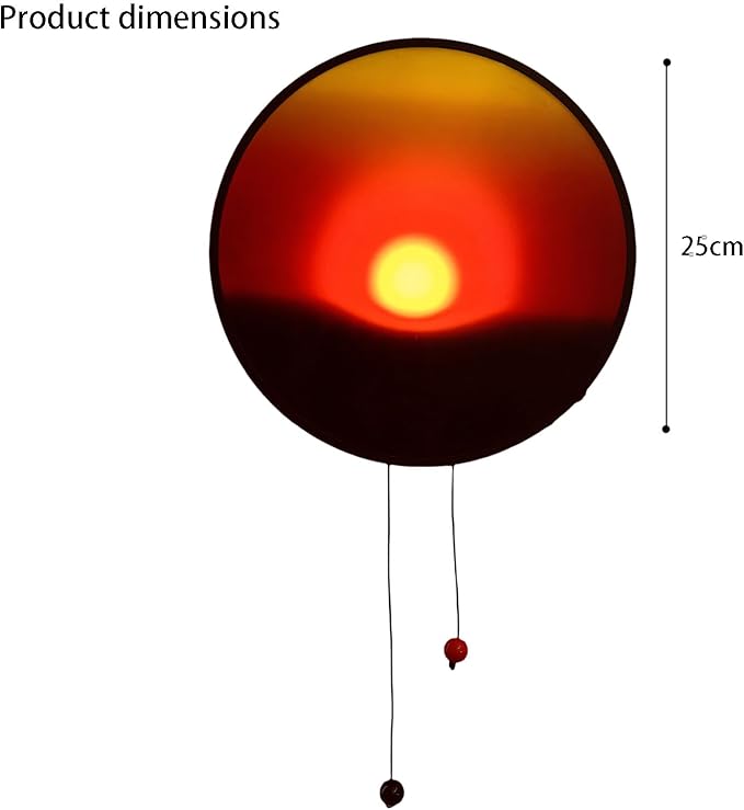 Creative Sunset Lamp Hand Pulled Night Light, Movable Sunrise to Sunset Scenery Wall Lamp, Round Sunsets Projection Lamps, Hand Pulled Wall Light That Moves with The Sun, for Room Decor