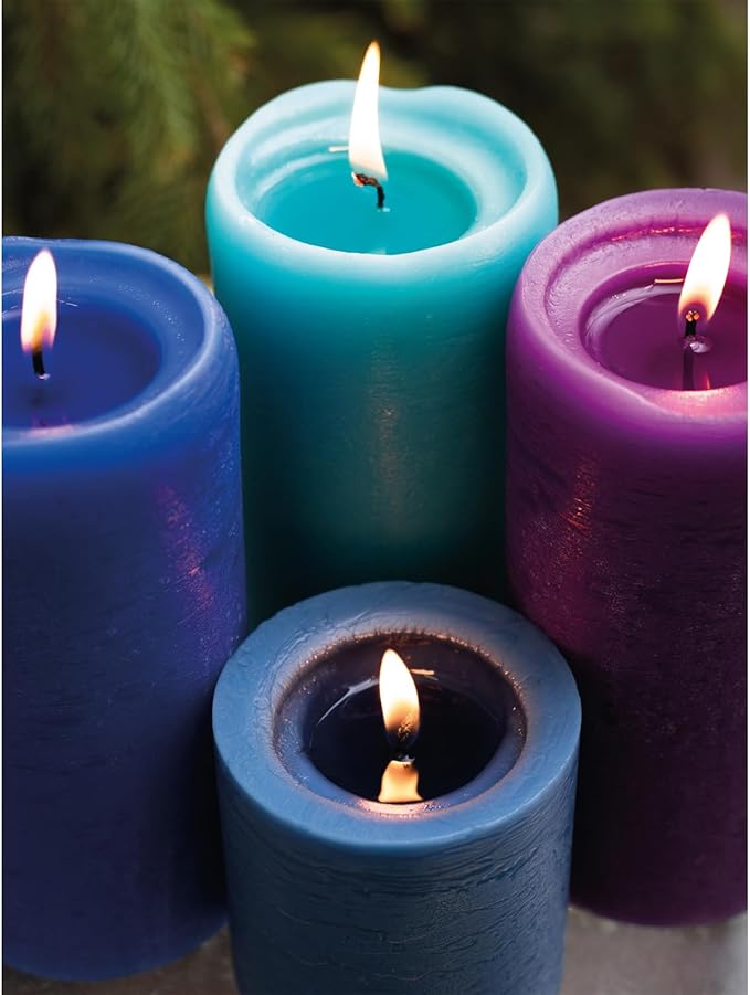 CANDWAX Large Pillar Candles 3x6 Inch – Set of 3 Unscented Dripless White Candles, Rustic Decorative Style for Weddings, Valentines, Home Decor