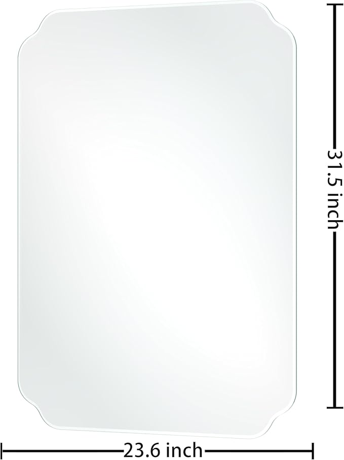 Bathroom Mirrors for Over Sink, Frameless Mirrors for Wall, 24x32 Inch Beveled Bathroom Mirror, Bathroom Vanity Mirror for Bedroom Living Room Entryway Home Decor