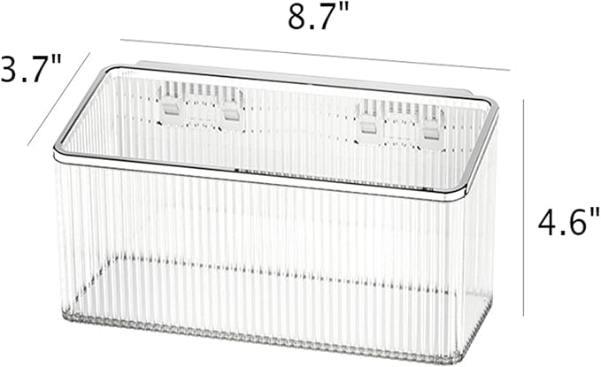 Floating Shelves Wall Bin Organizer Adhesive Wall Mounted Plastic Storage Organizer No Drilling Hanging Storage Containers Makeup Organizer Shelf for Office, Kitchen, Home