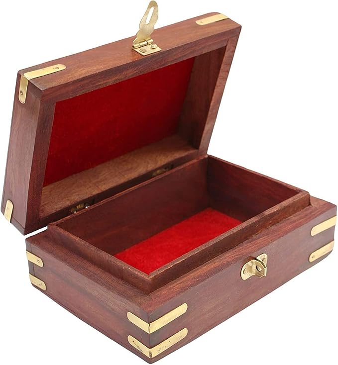 Wooden Jewelry Box Makeup and Organizer Women Ring Storage // Earring Bracelet Organizer//multipurpose usage// 6x4 inches, (Brown) e