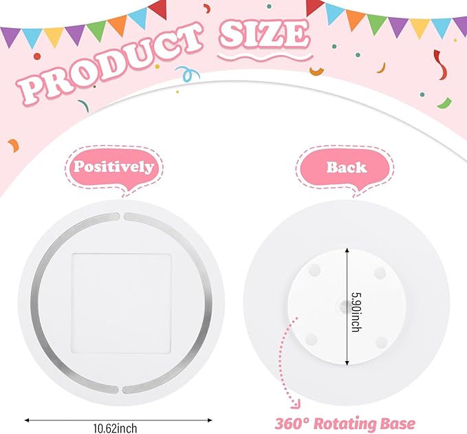 360° Round Turntable for Tonies Box 1/2 Organizer Storage Shelf, Magnetic Stand Holder for Toniebox Player Tonies Figures, Display Collection 10~15 Tonie Box Characters (White)