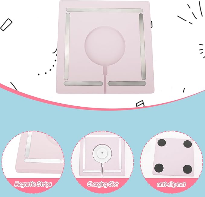 Taladad for Tonie Shelf, Tonies Storage for Toniebox 1 and Toniebox 2 Tonie Figures Creative Tonies Magnetic Shelf for,Tonie Box Player 10-30 Characters (Pink)
