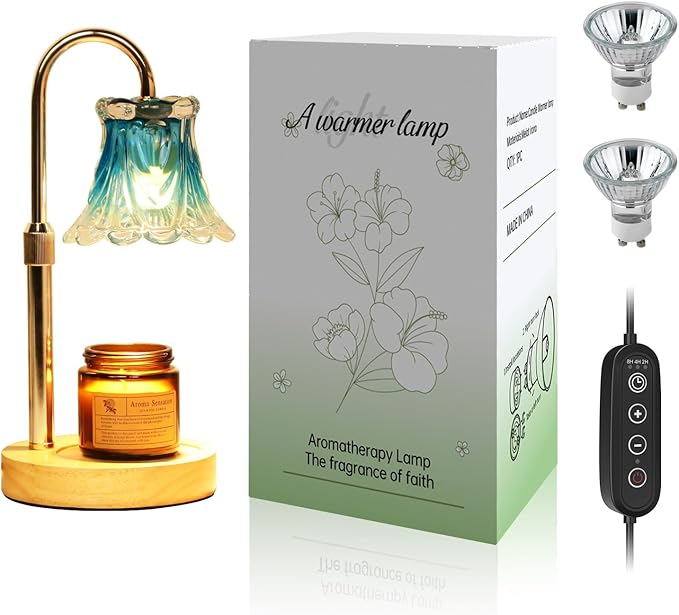 GEEZO Fragrance Candle Warmer Lamp,Electric Candle Warmer with Timer & Dimmer,Mom Christmas Birthday Gifts for Women, House Warming Gifts New Home Bedroom Decor