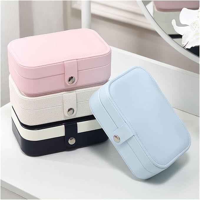 Jewelry Box Portable Travel Jewelry Organizer Necklace Ring Earring Storage Box Double Layer Household Jewelry Box Makeup Organizer for Rings Necklaces Bracelets Earrings ( Color : C , Size : 16*11.5*