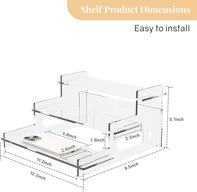 Clear Acrylic Display Risers – 3-Tier Shelf Stand for Cupcakes, Perfume, Figures, Collectibles & Desserts – Decorative Organizer for Party, Vanity, or Retail Display(Large)