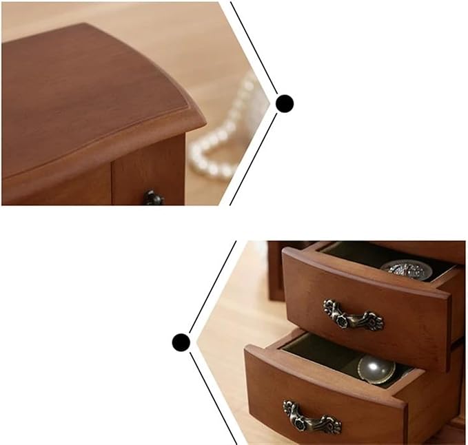 Ring Box Solid Wood Earring Bracelets Storage Box Watch Makeup Jewelry Organizer Necklace Display Stand Multi Layer Ring Collection Boxes Ring Boxes for Jewelle