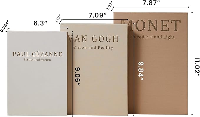 Aesthetic Decorative Books - Coffee Table Books Decor - Faux Decor Book Storage Box for Decoration - Set of 3 Linen Fake Book for Home Table Decor - Bedside Tables Decors - Home Room Bookshelf Decors