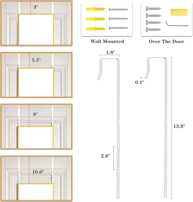 Full Length Door Mirror 14x48, Metal Frame with Protective Film, No-Drilling Hanging or Wall Mount (Horizontal/Vertical), Hooks & Hardware Included, Full Body Mirror for Bedroom, Dorm, Gold