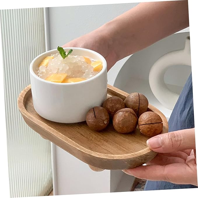 Totority Wooden Serving Tray Multi-Function Organizer Tray for Keys Makeup Rings Holder Dish Aromatherapy Display