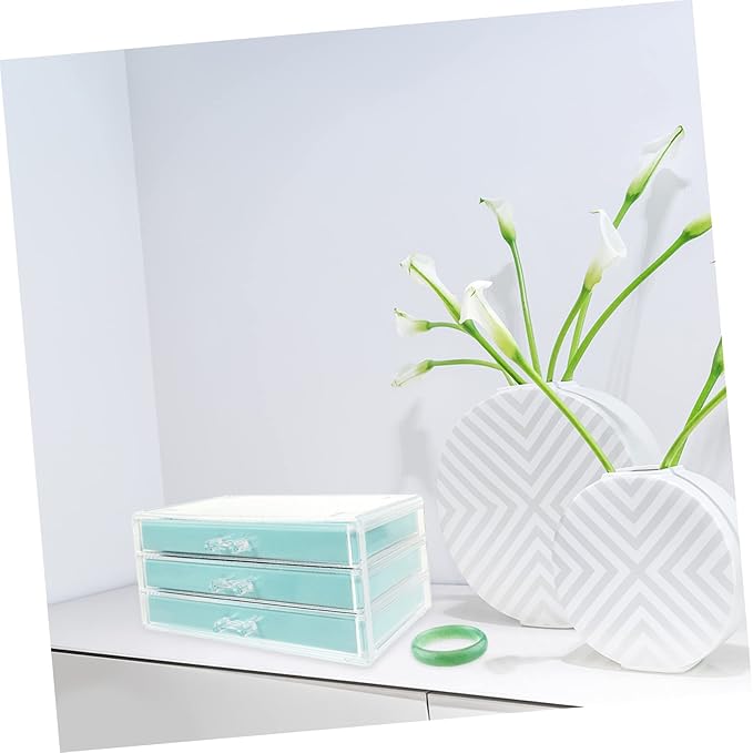 PartyKindom Multi-layer Jewelry Storage Box for Necklaces Bracelets and Earrings Compartment Organizer for Makeup and Accessories Stylish Display Case
