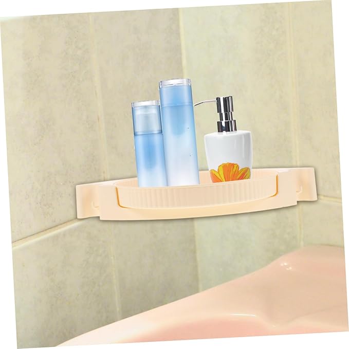 Luxshiny Rotating Corner Storage Shelf Wall-Mounted Multi-Functional Organizer for Bathroom No Drilling Required Space-Saving Design for Shampoo Condiments and Makeup