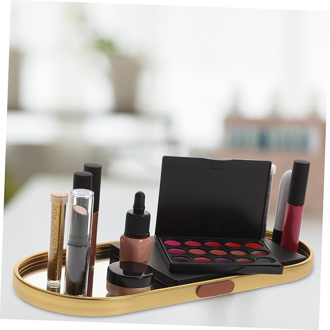 Hemobllo Mirror Tray Jewelry Dish Organizer Makeup Organizer for Vanity and Storage
