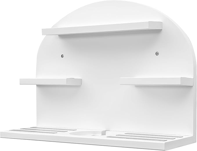 For Tonies Figures Shelf Magnetic,for Tonie box Wall Shelves,for Tonies Characters Organizer,Audio Toy Storage (Holds 45 Figurine),Compatible Charging Station for Kid's Room,Pine,Arch,Large (White)
