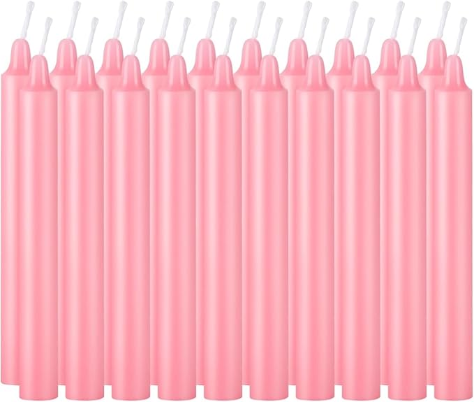 YOROXRG 40 Pack Candles Mini Unscented Taper Candles for Valentine's Day,Christmas,Household, Wedding, Rituals, Prayer, Birthdays,Party and Home Décor Candlesticks - 4 Inch Tall(Pink)