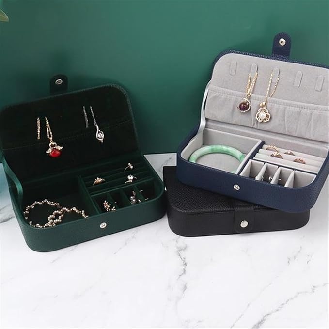 Makeup Organizer Retro Portable Jewelry Box Ear Studs Earrings Rings Bracelets Jewelry Storage Box Now Portable Storage Box Storage Box (Color : A, Size : 7.7 * 4.3 * 1.8in)