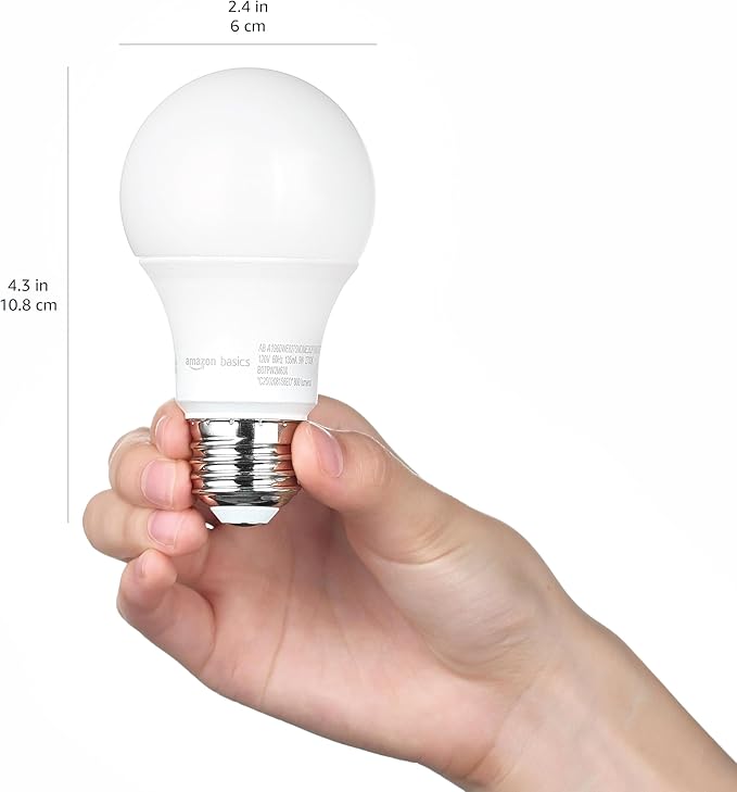 Amazon Basics A19 Dusk to Dawn Sensor LED Light Bulb, 60W Equivalent, 9W Energy Efficient, E26 Standard Base, Soft White 2700K, Non-Dimmable, 10,000 Hour Lifetime, Porch, 2-Pack