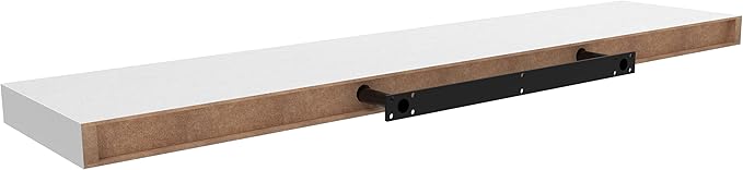 Ballucci Floating Shelf, 36" Wood Wall Shelf with Invisible Brackets for Bathroom, Living Room, Bedroom, Kitchen, Nursery, 8" Deep, White